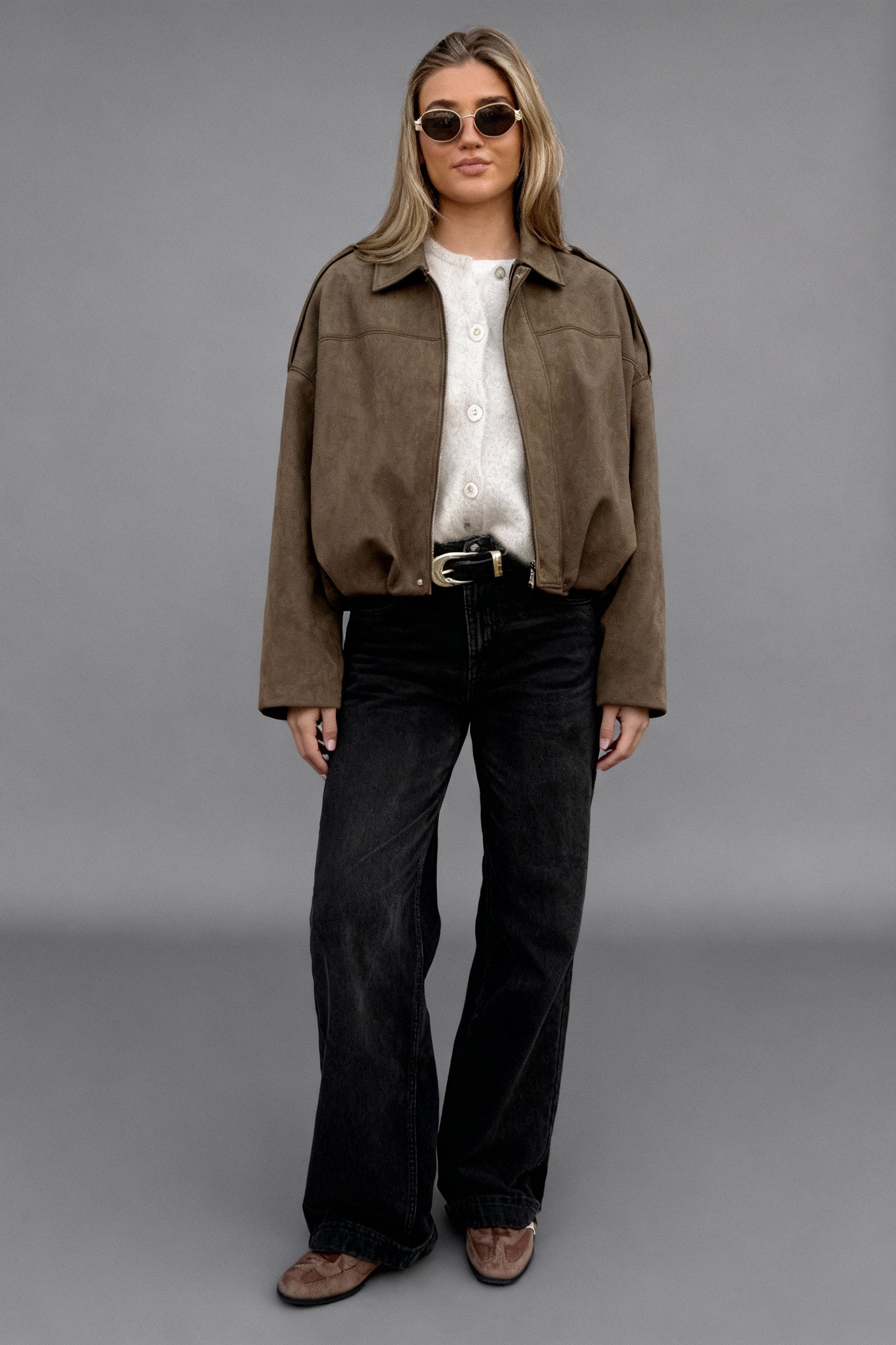 LUMIÈRE | FAUX SUÈDE BOMBERJACKE