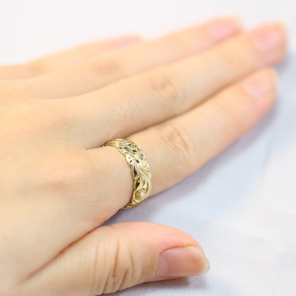 Aurevia | Damenring mit graviertem Muster