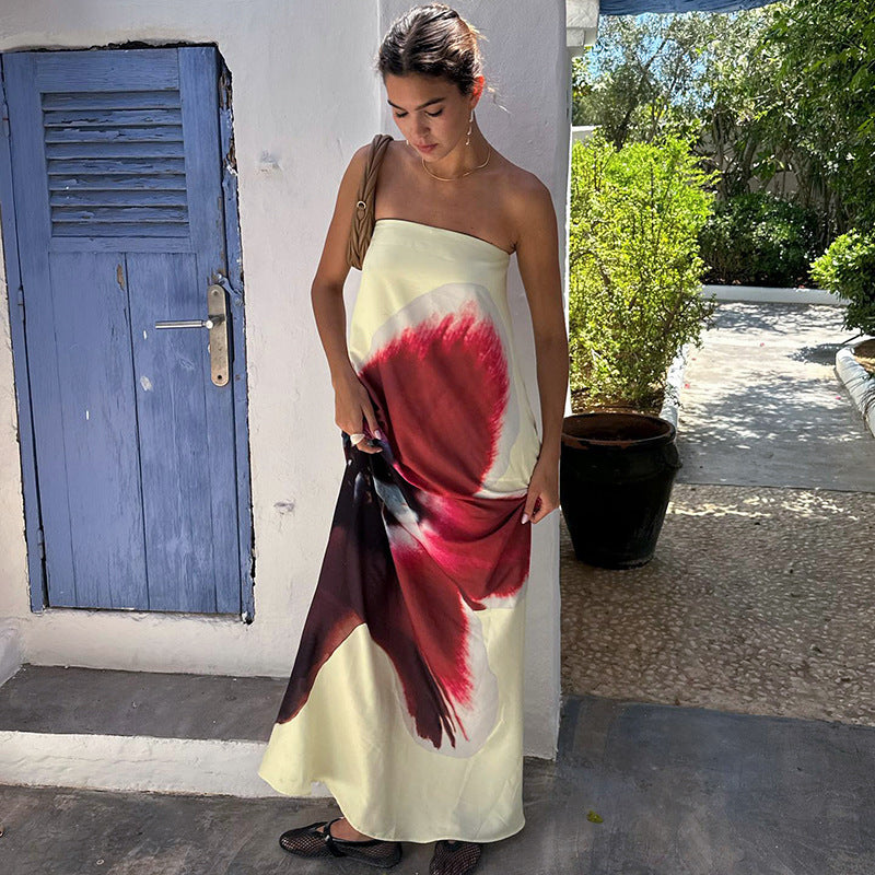 Kaeli | Bandeau-Maxikleid Mit Wasserfallrücken