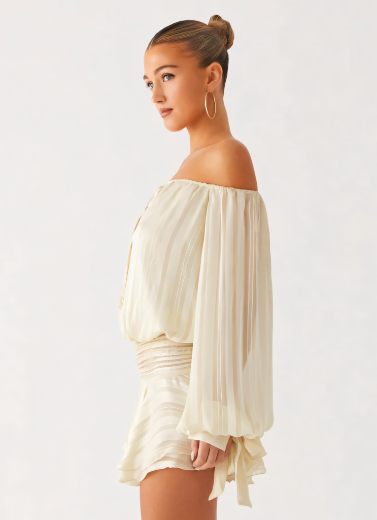 Amalia Women's Playsuit with Off-Shoulder Neckline