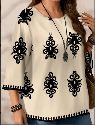 Arvessa | Damen Top mit Ornamentdruck