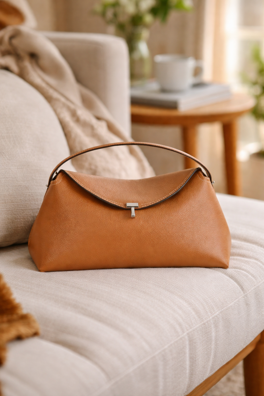 Athena Women's Structured Shoulder Bag with Twist Lock