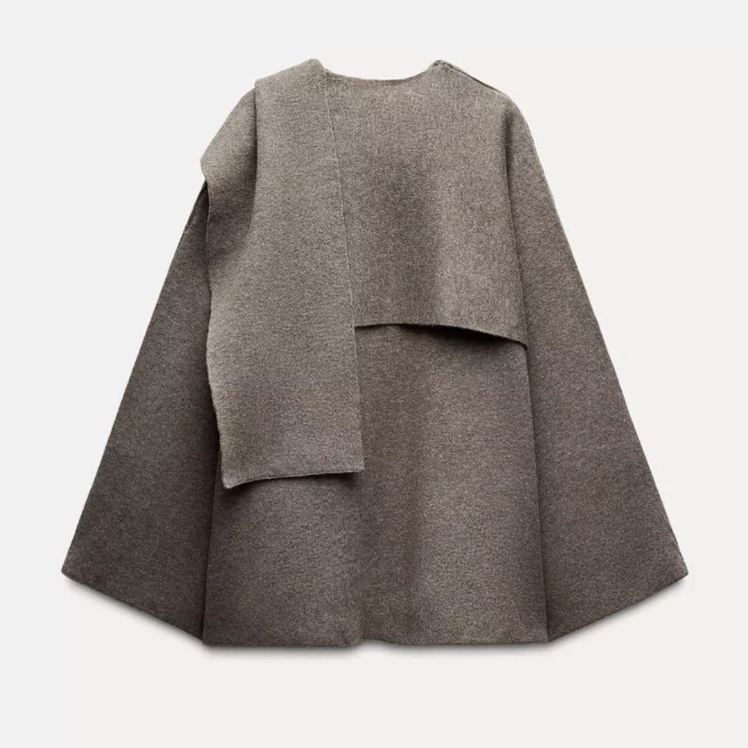 Bedelia | Damen Cape-Mantel mit Schal-Kragen
