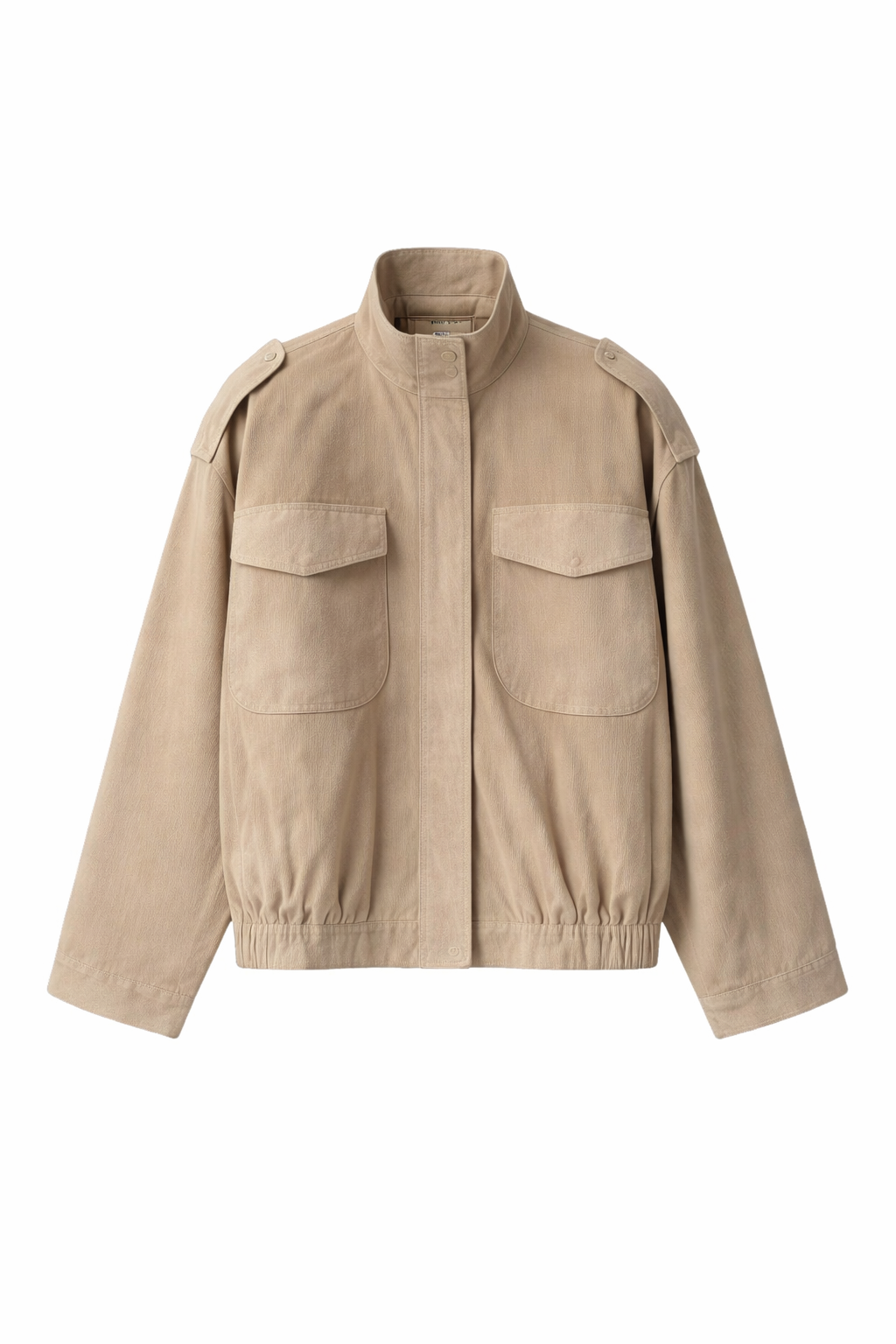 Solid High Neck Drawstring Waist Women's Jacket Long Sleeve Cargo Pockets 2025 Autumn Casual Women's Outerwear Trendy Chic Lady Coat