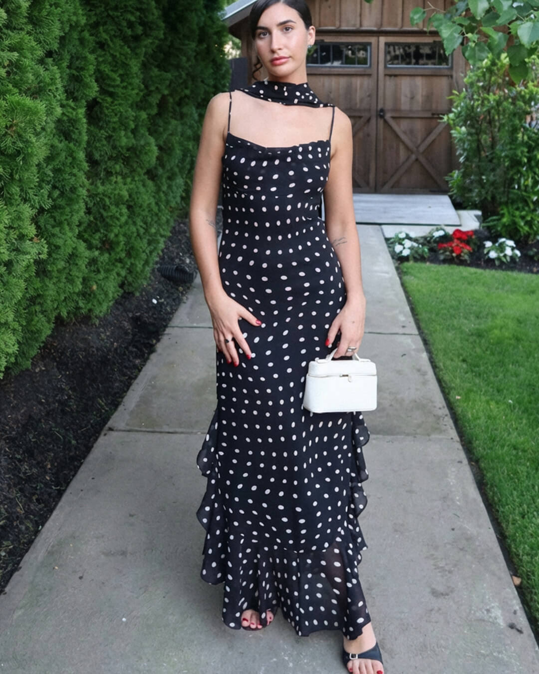 Carmila Polka Dot Backless Maxi Dress