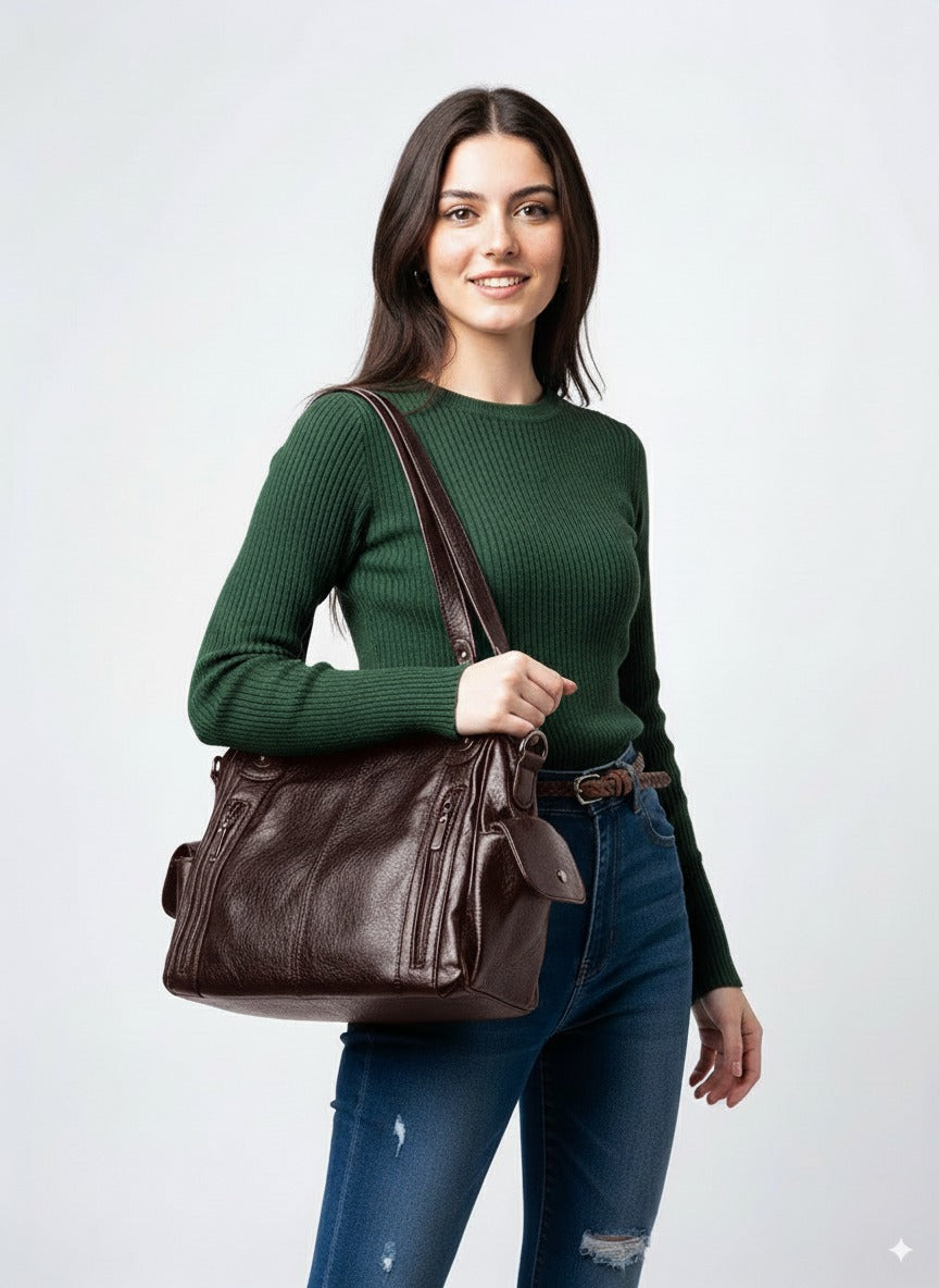 Dakota Schultertasche | Elegante & Praktische Tasche aus Veganem PU-Leder