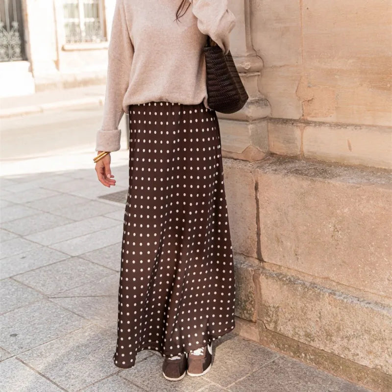 Eirene Women's Polka-Dot Maxi Skirt