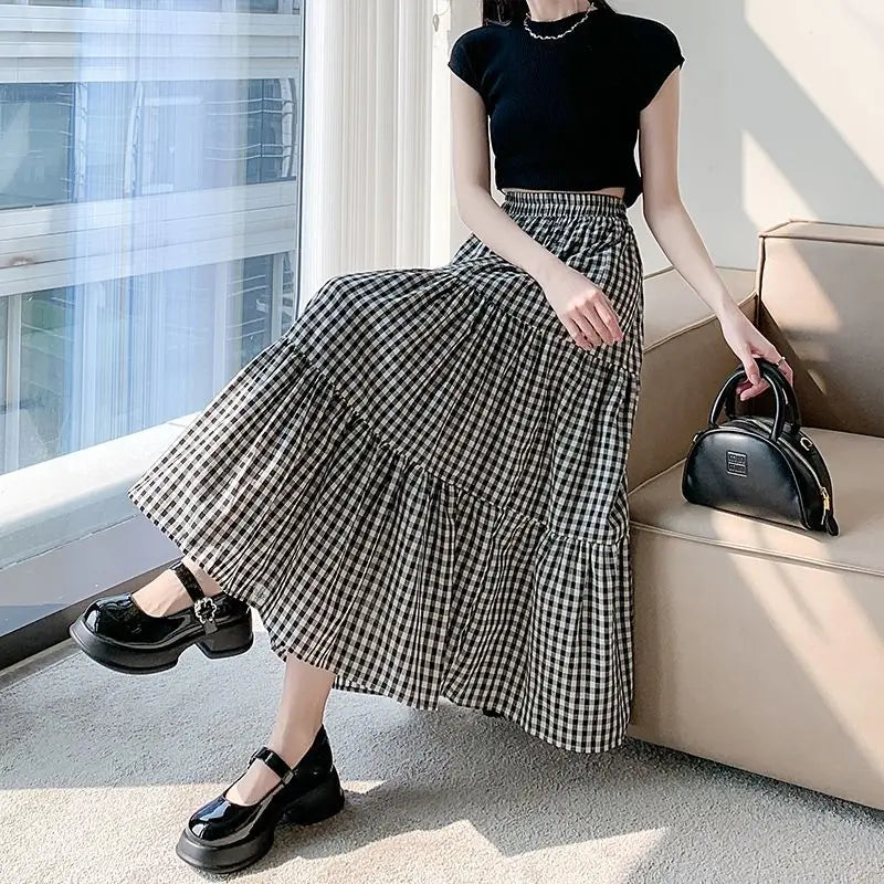 Eirys Women's Plaid Midi Skirt