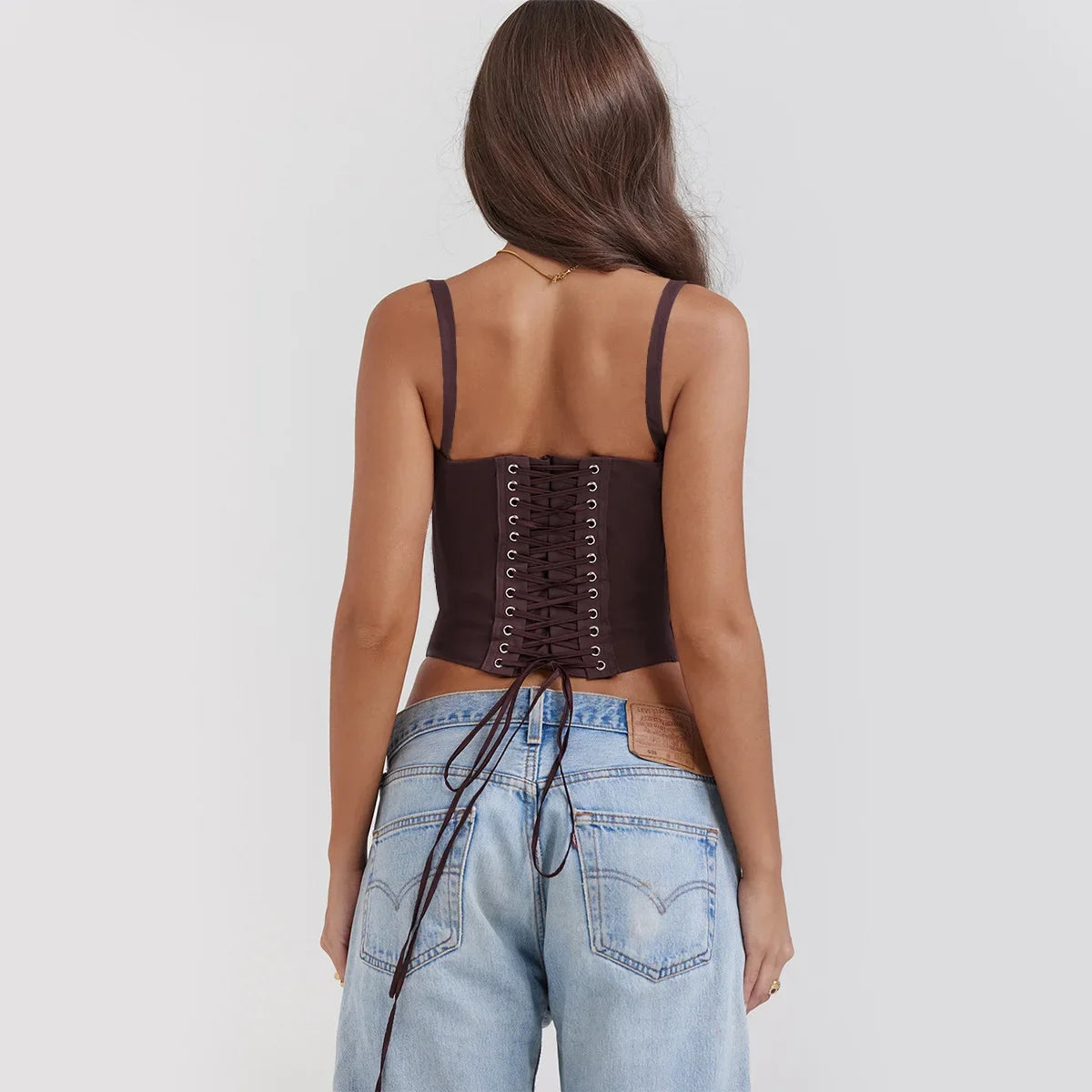 Harelia Damen Corsagen Top mit Schnürung