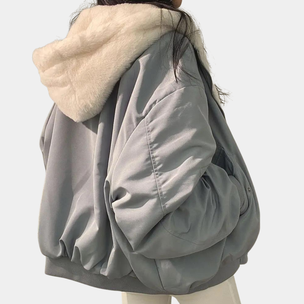 Lirena | Damen Oversized Winterjacke mit Kapuze und Reißverschluss