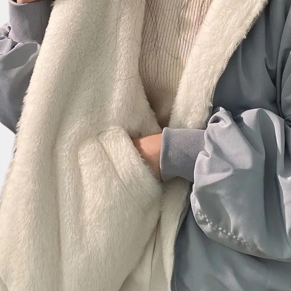Lirena | Damen Oversized Winterjacke mit Kapuze und Reißverschluss