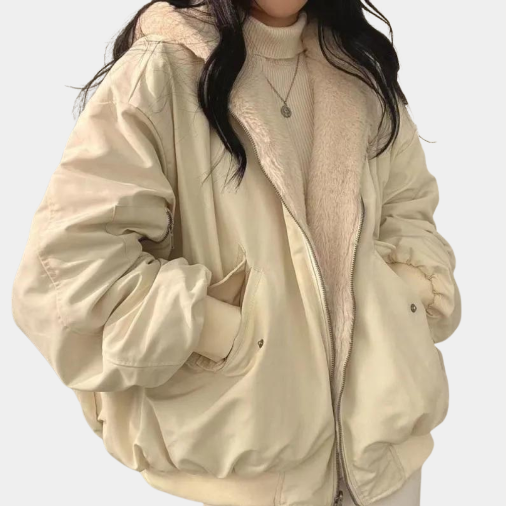 Lirena | Damen Oversized Winterjacke mit Kapuze und Reißverschluss