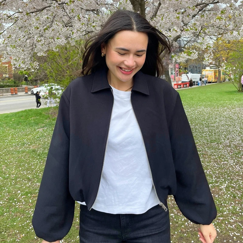 Marlene Damen Kurzjacke mit Ballonärmeln