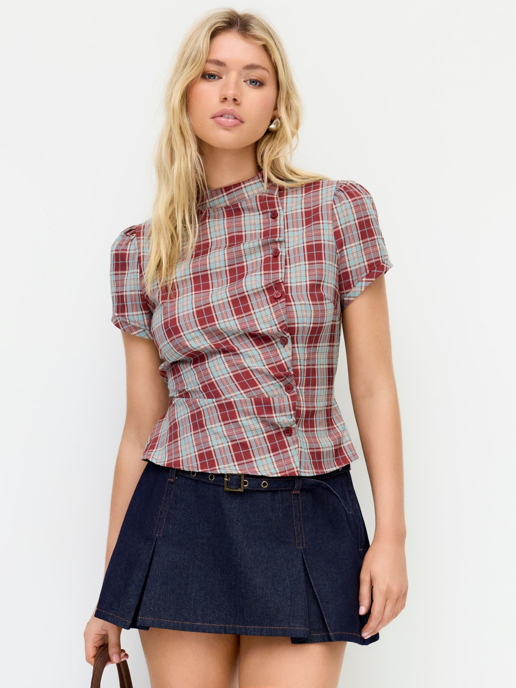 Marvella Damen Top mit Karomuster