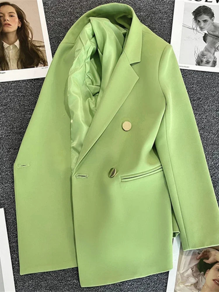 Mathilda Women's Double-Breasted Blazer with Lapel Collar