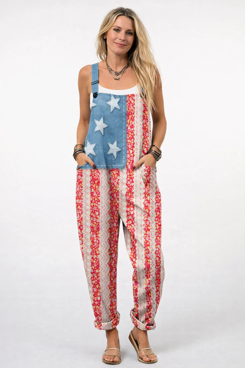 Mikaela | Women's Dungaree Jumpsuit with Star Motif