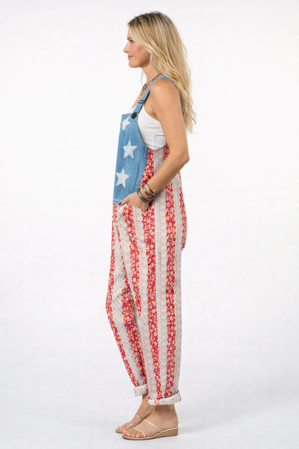 Mikaela | Women's Dungaree Jumpsuit with Star Motif