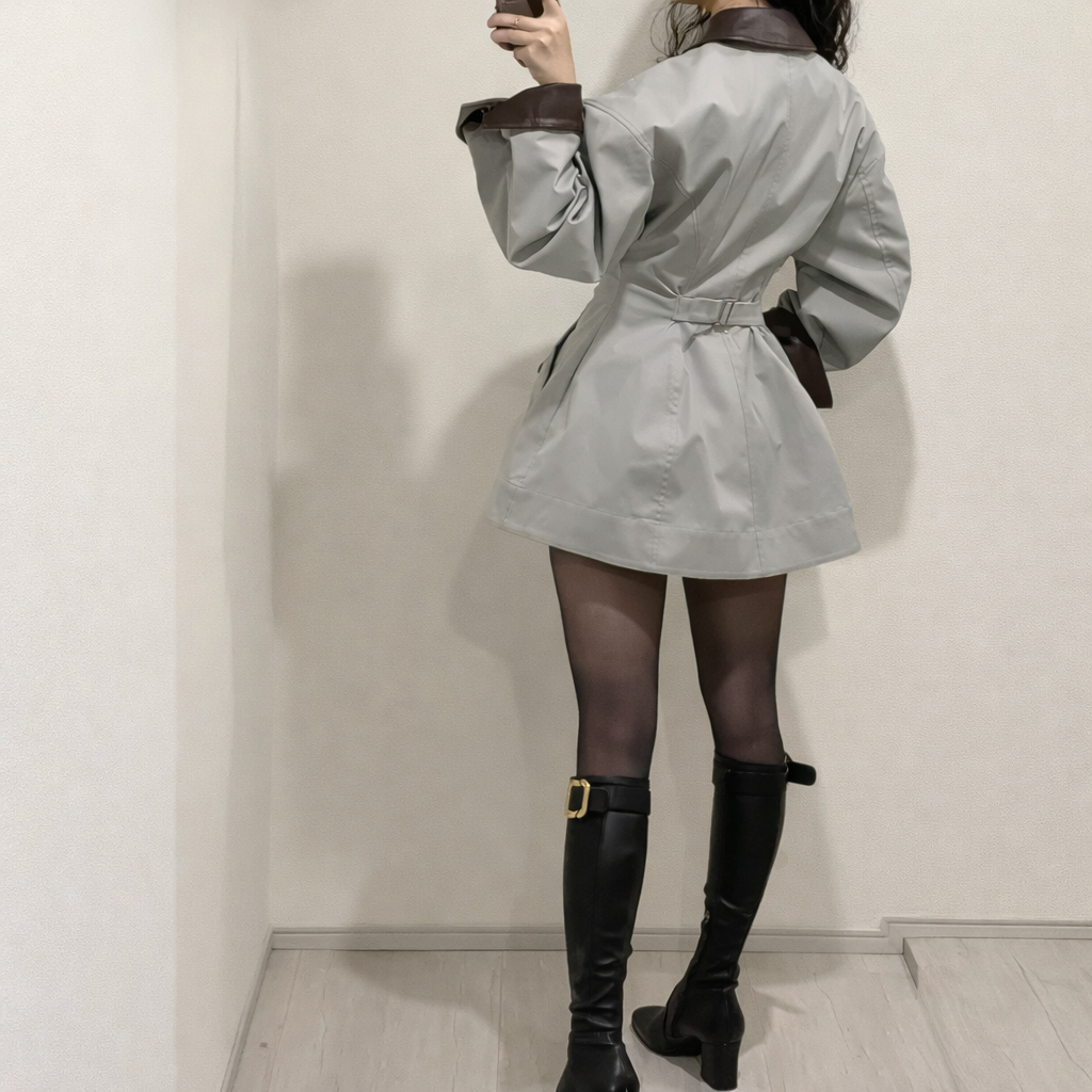 Orelia Damen Jacke mit Reißverschluss und Taillengürtel