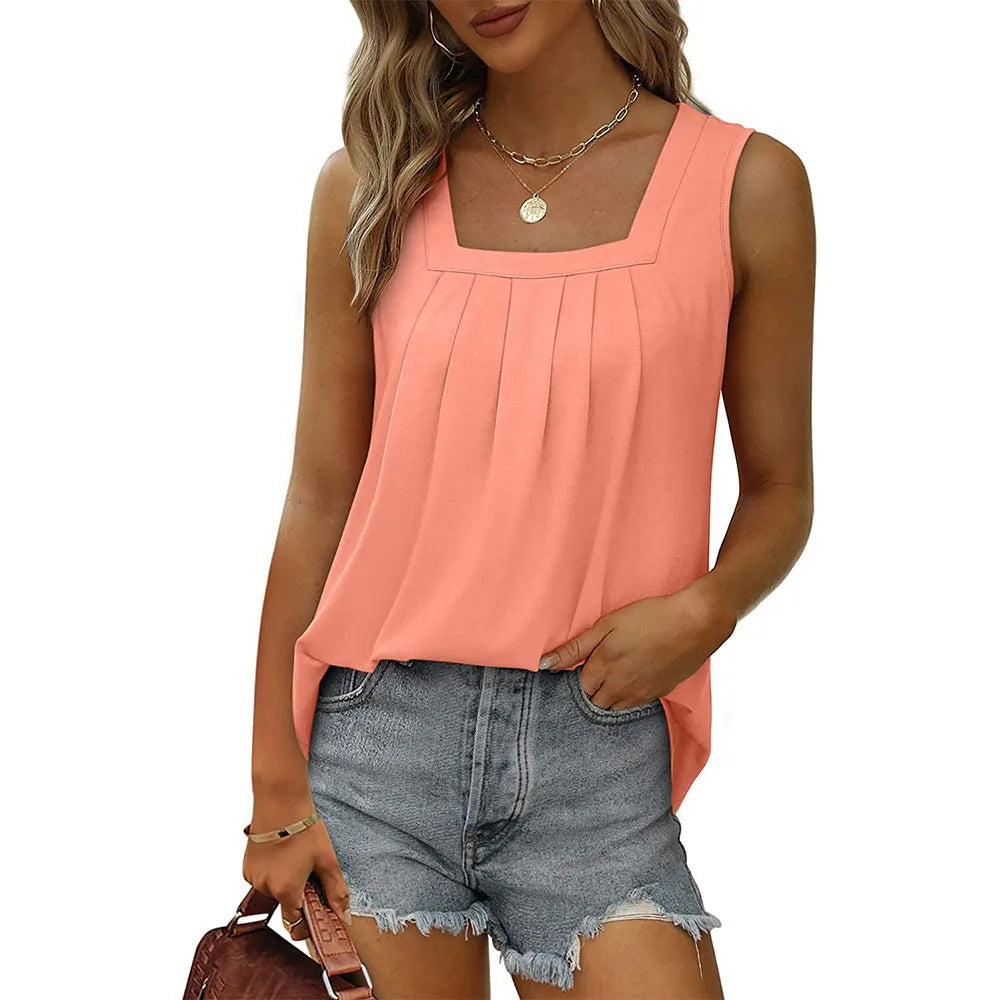 Quirela Damen Tanktop mit eckigem Ausschnitt