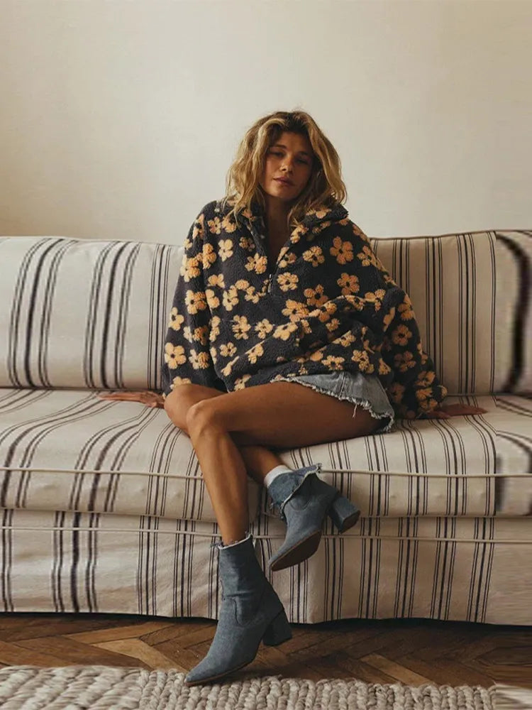 Finja | Fleece-Hoodie Mit Halbem Reißverschluss