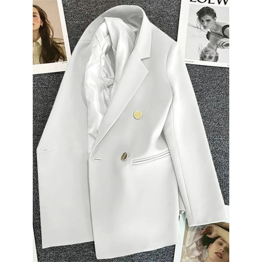 Mathilda Women's Double-Breasted Blazer with Lapel Collar