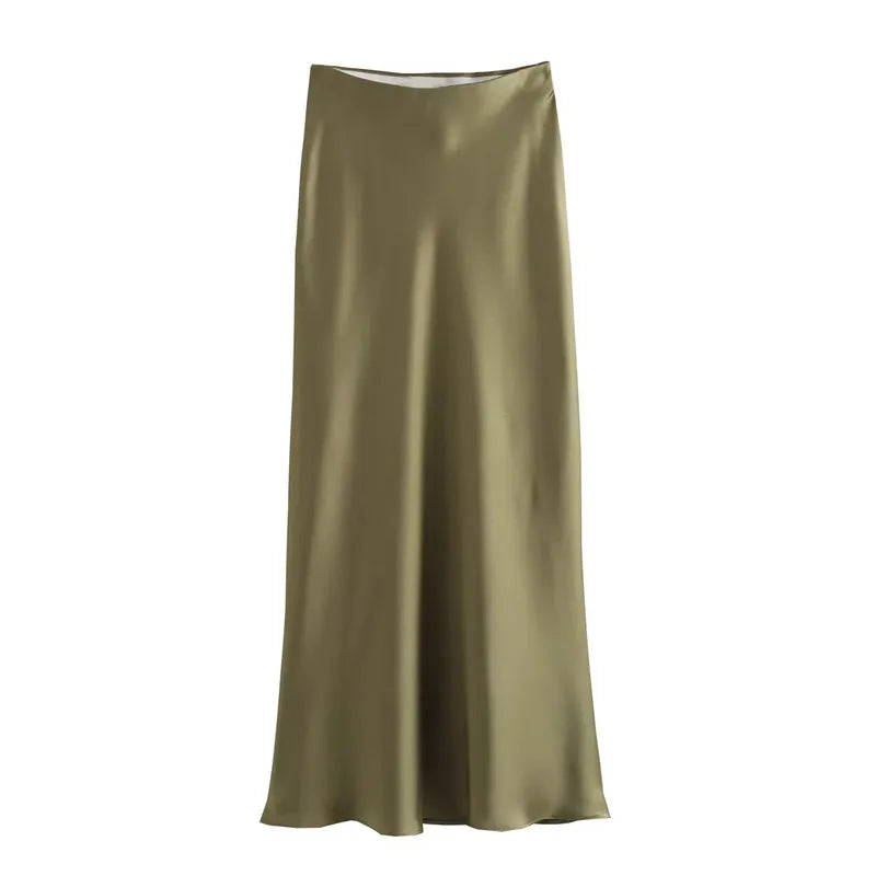 Women's maxi skirt with elastic waistband