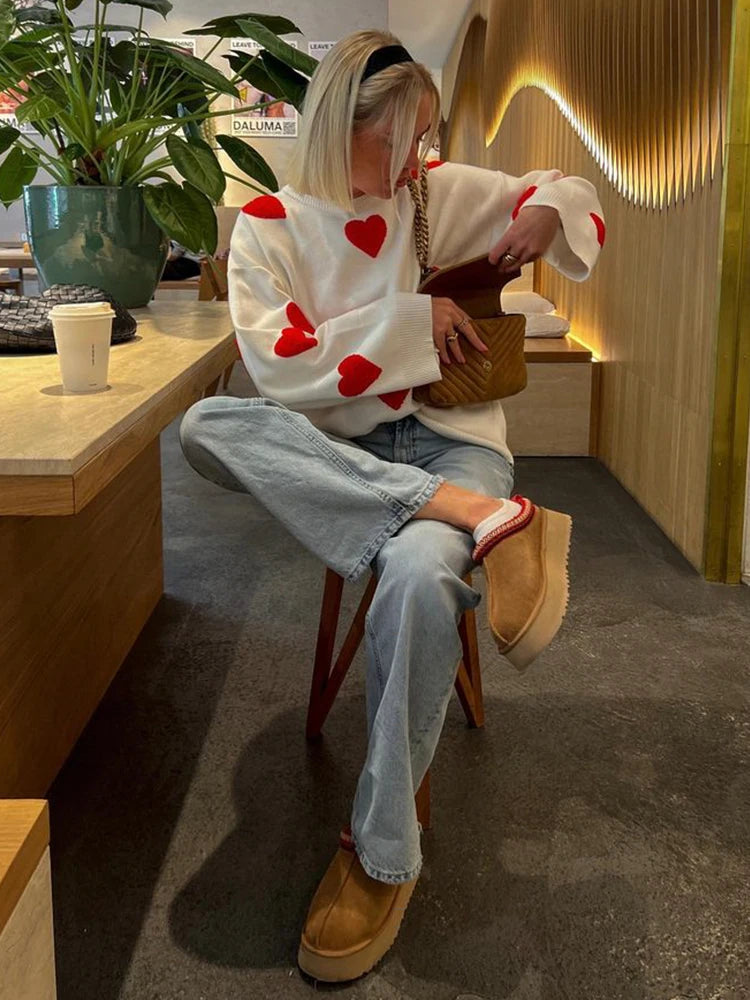 Maren | Herz-Strickpullover Damen