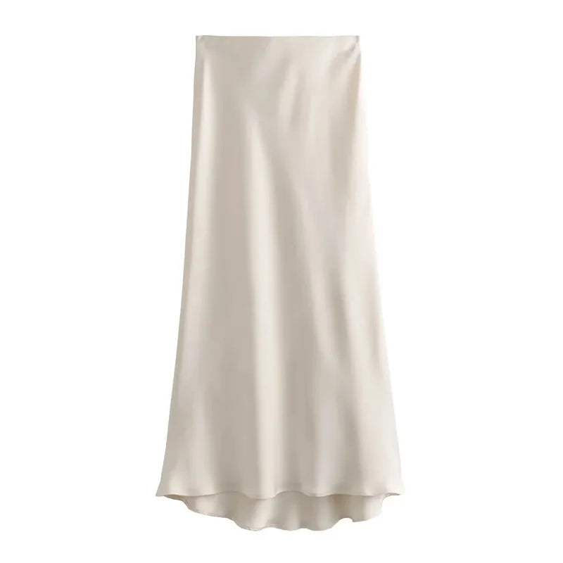 Women's maxi skirt with elastic waistband