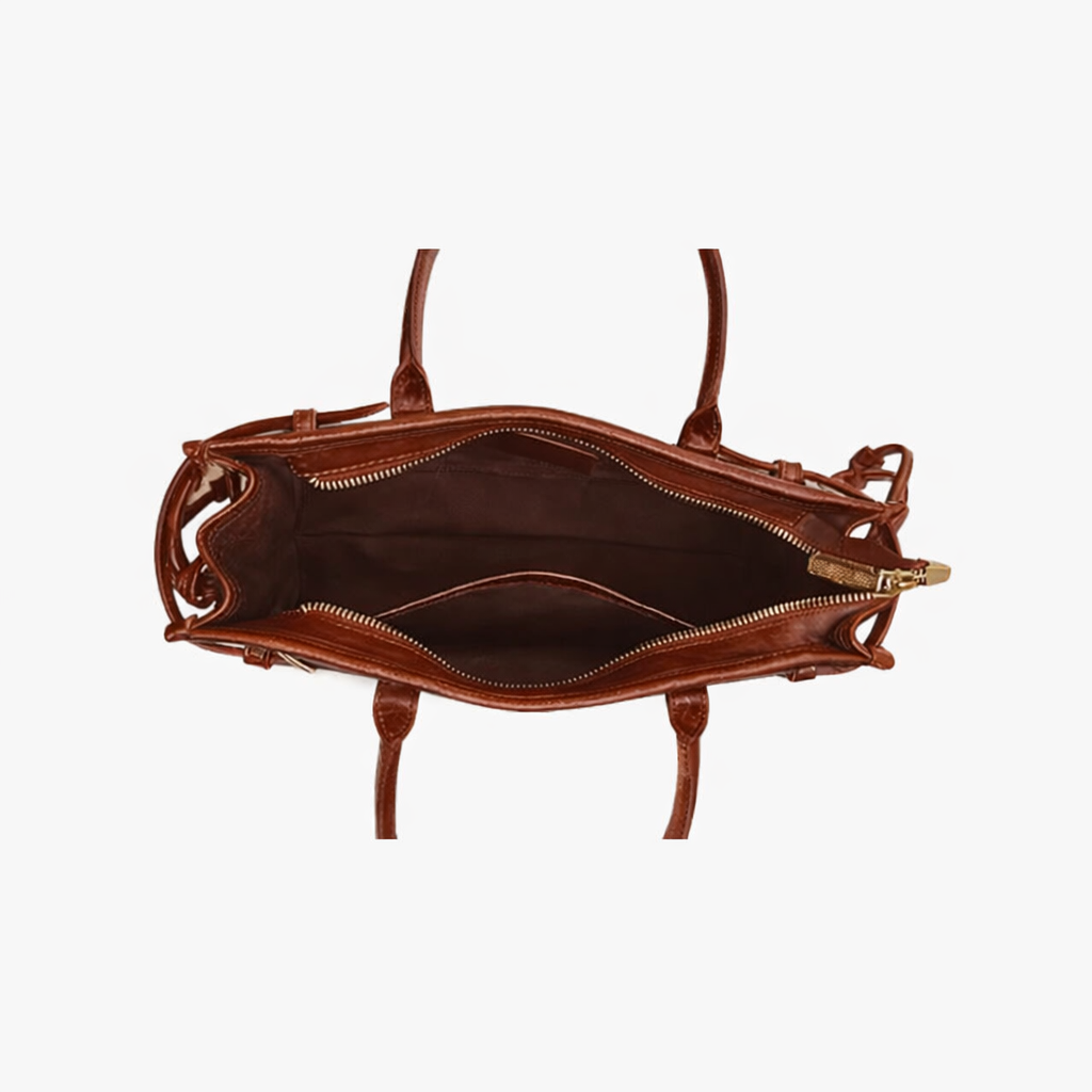 Savra Vintage Schultertasche mit Überschlagverschluss