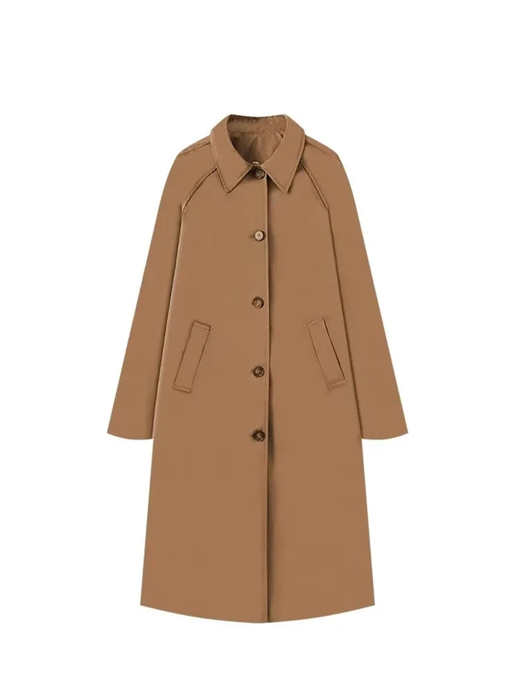 Noelle | Klassischer Trenchcoat mit Kapuze und Knopfleiste