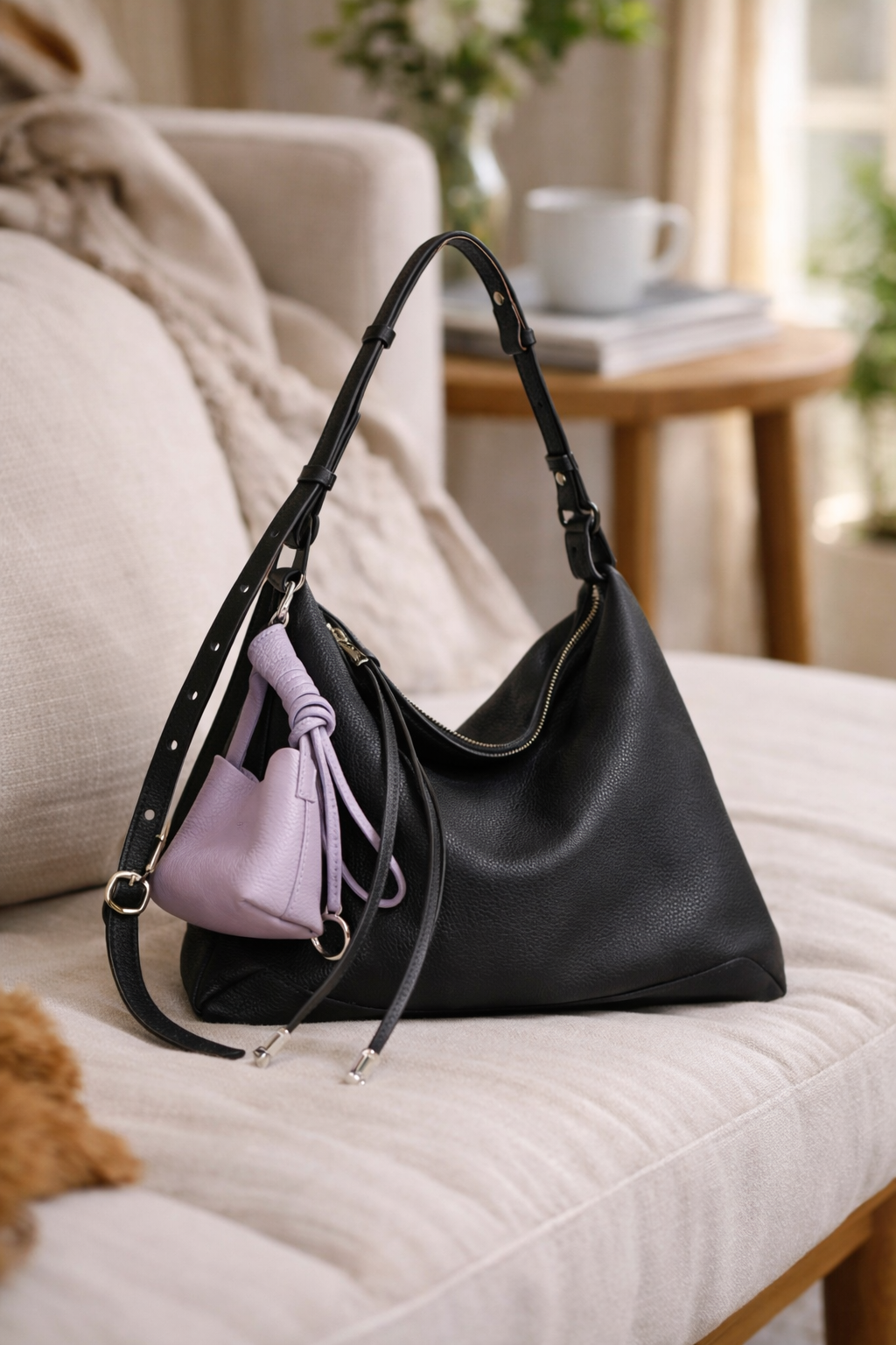 Selene Damen Schultertasche groß mit Reißverschluss