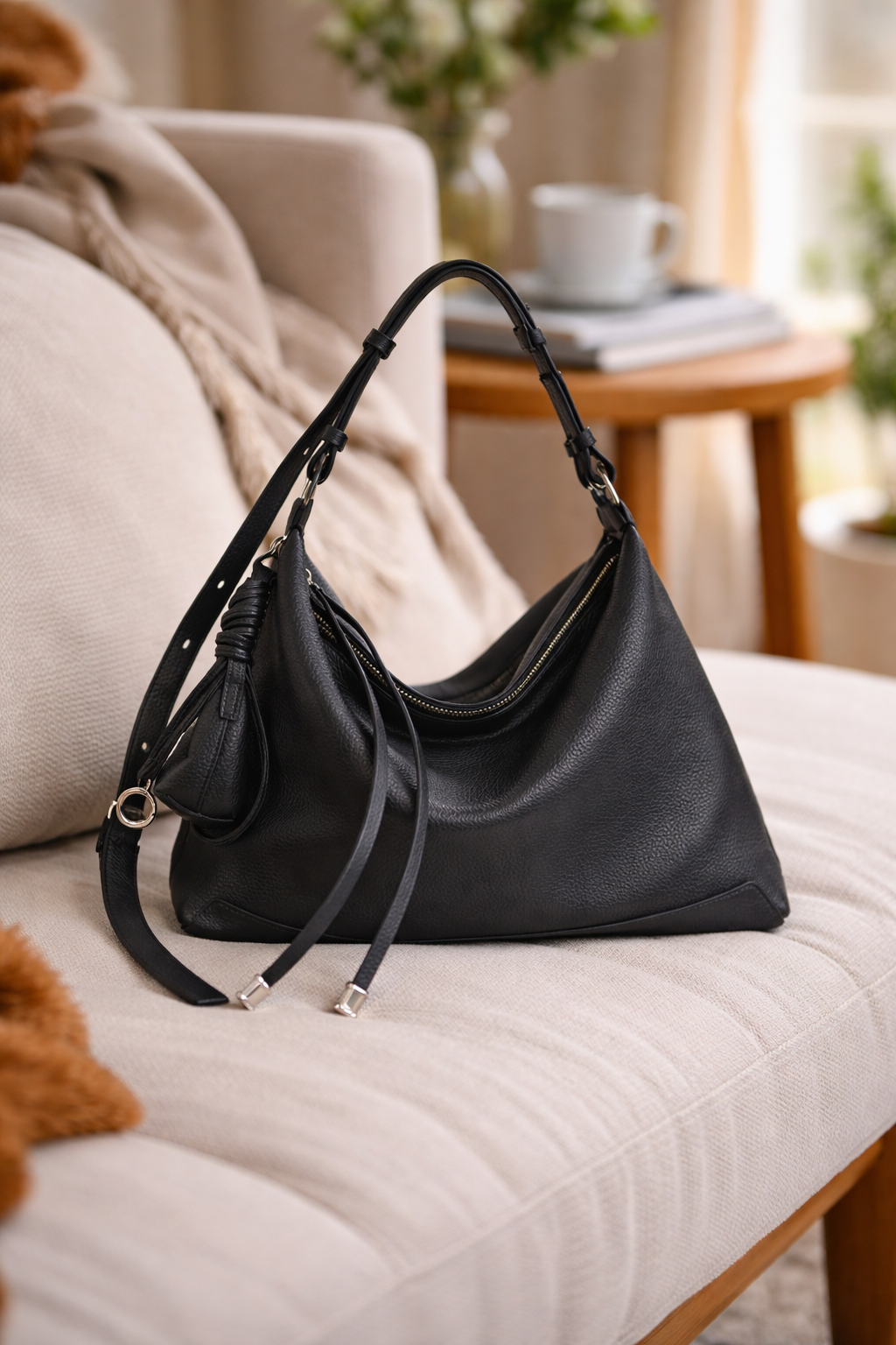 Selene Damen Schultertasche groß mit Reißverschluss