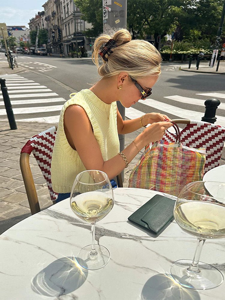 Soléa Ärmelloses Stricktop mit offenem Rücken