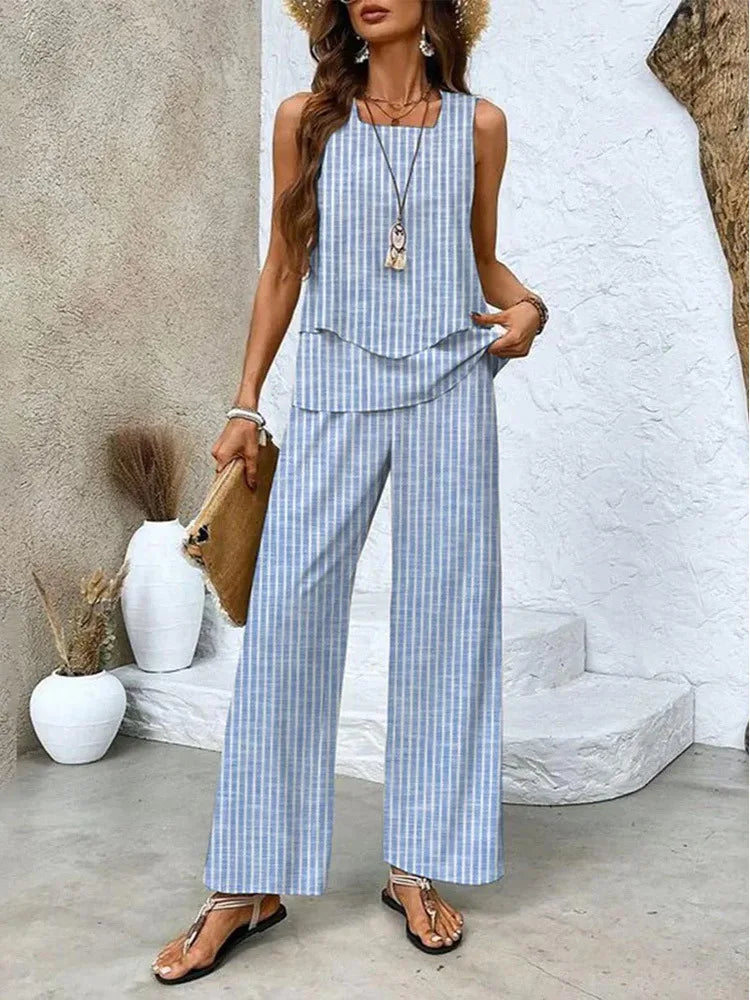 Tarena | Damen Zweiteiliges Set mit Top und Weiter Hose