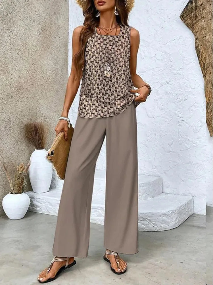 Tarena | Damen Zweiteiliges Set mit Top und Weiter Hose