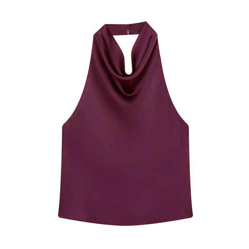Thalira Damen Top mit Neckholder und Wasserfallausschnitt