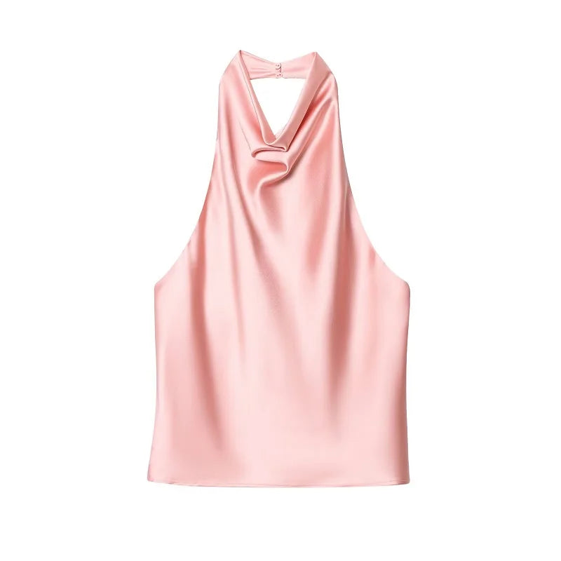 Thalira Damen Top mit Neckholder und Wasserfallausschnitt
