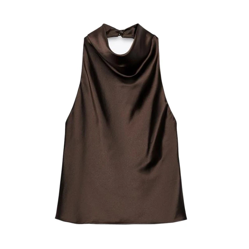 Thalira Damen Top mit Neckholder und Wasserfallausschnitt