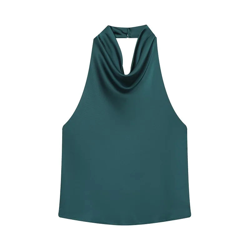 Thalira Damen Top mit Neckholder und Wasserfallausschnitt