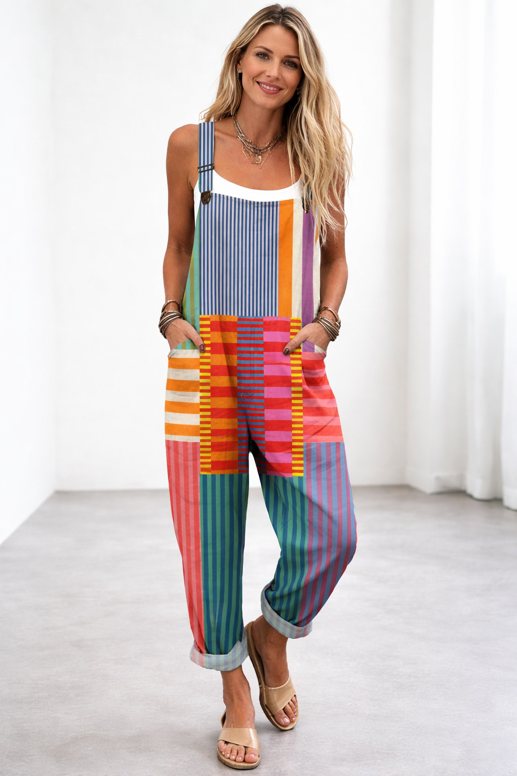 Velora | Damen Latz Jumpsuit mit Taschen