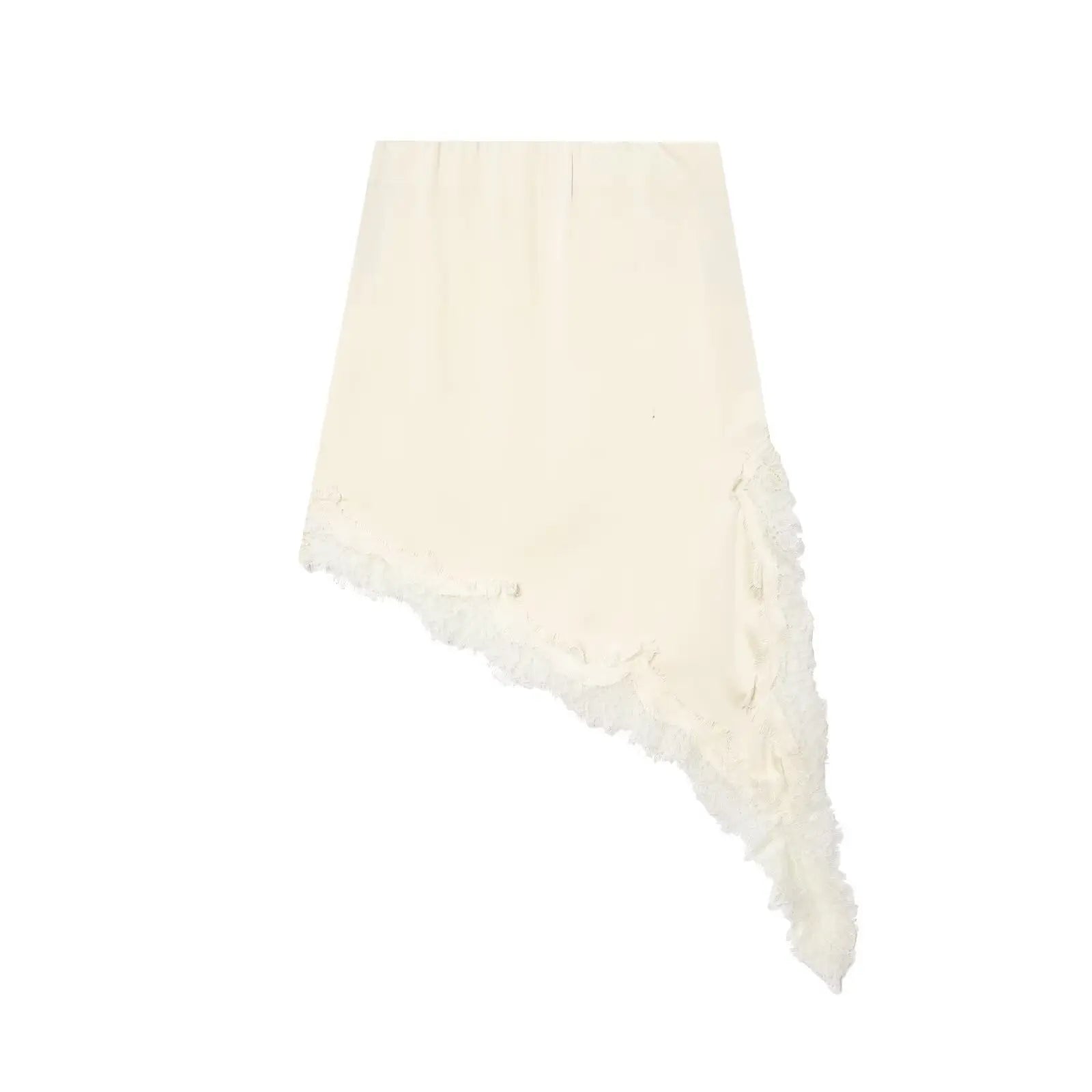 Zarelia Damen Midirock mit asymmetrischem Saum und Spitzenbesatz