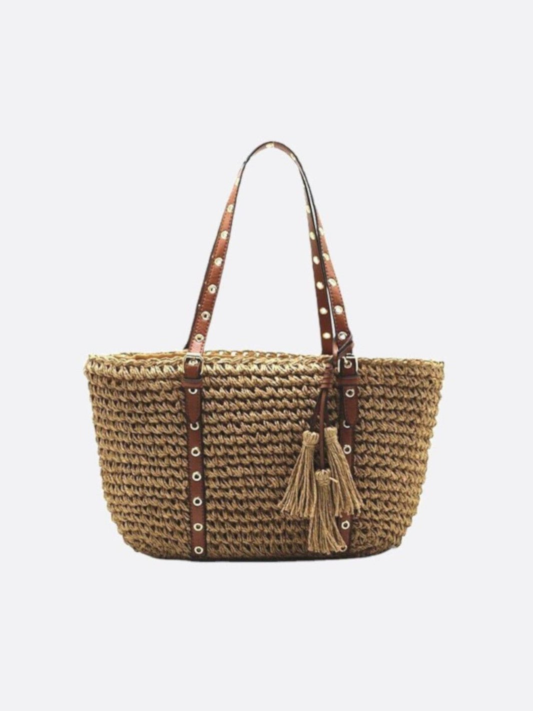 Zarelle Women's Straw Bag with Shoulder Strap and Zipper