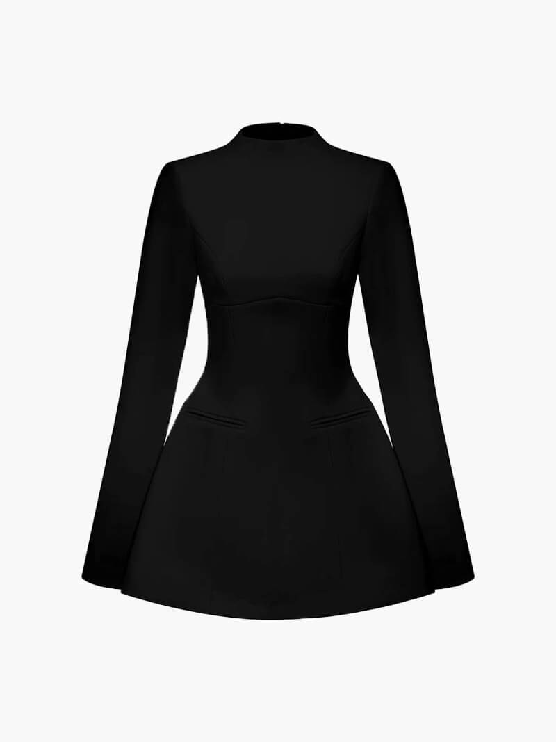 Zorela I Mini Dress with Open Back and Long Sleeves