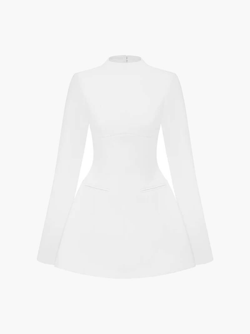 Zorela I Mini Kleid mit offenem Rücken und langen Ärmeln