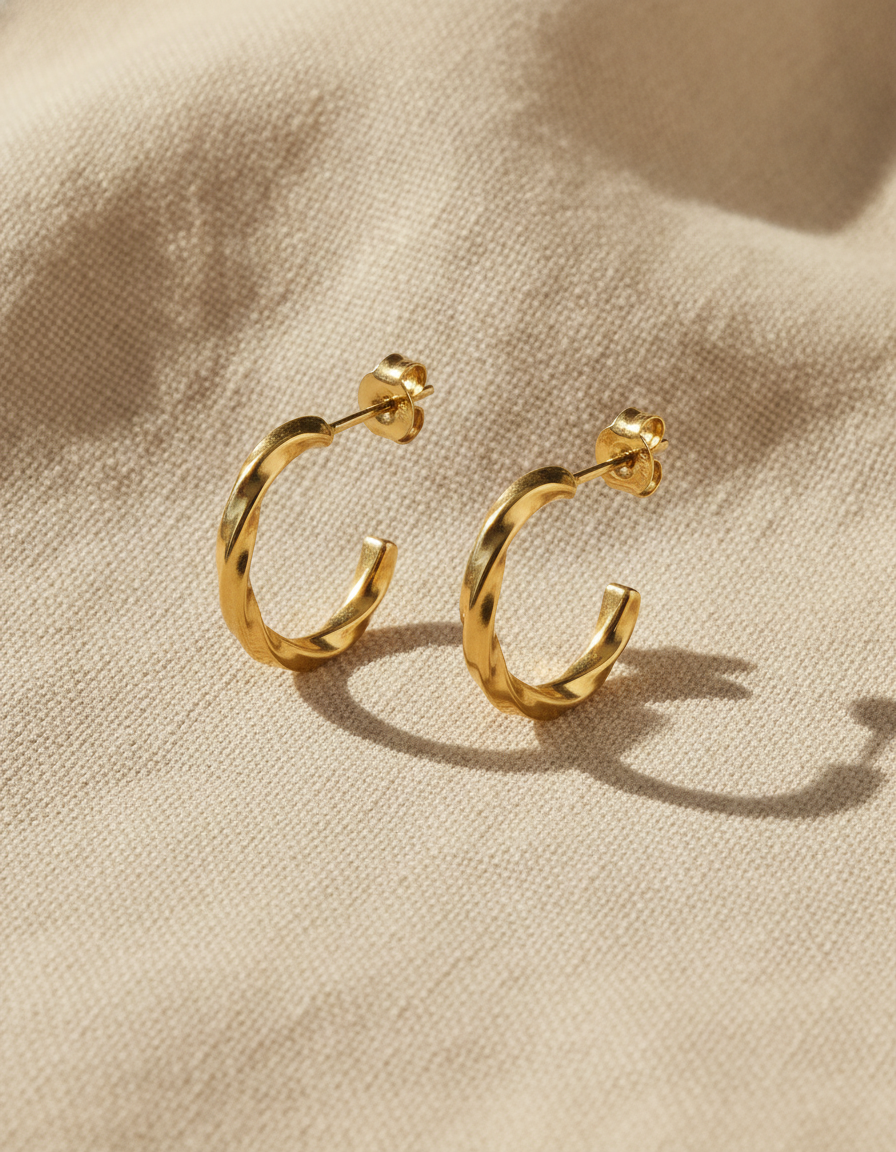 amara sculpted open hoop earrings - studio