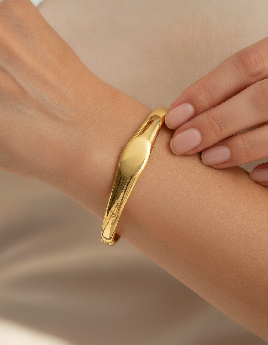 athena womens stainless steel stylish glossy bracelet - lifestyle