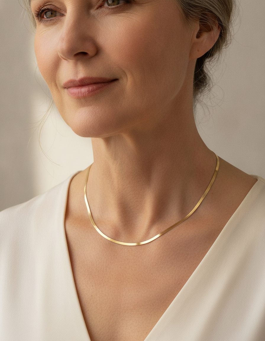 chelsea herringbone choker - lifestyle