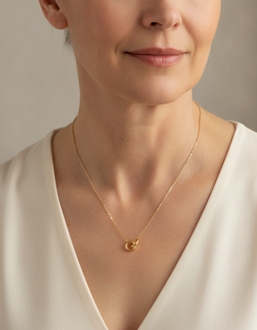 mirel interlocking links necklace - lifestyle