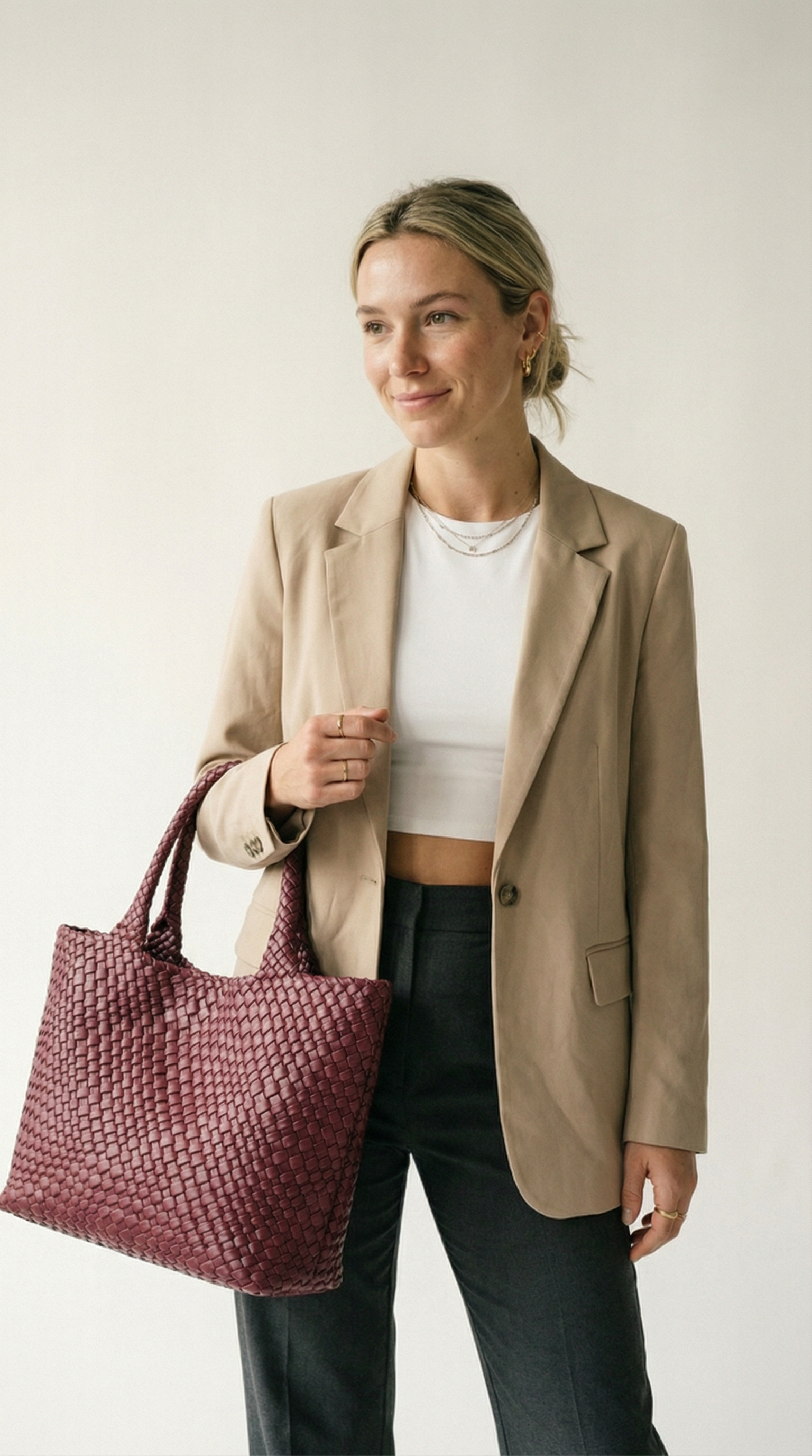 Damen Shopper-Tasche XL geflochten
