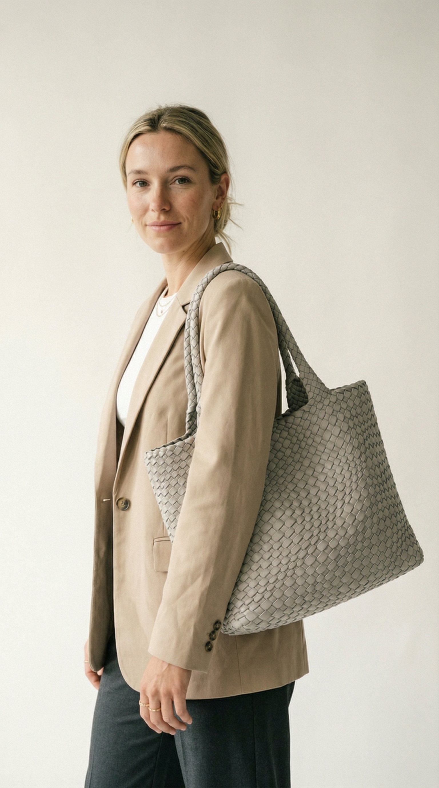 Damen Shopper-Tasche XL geflochten